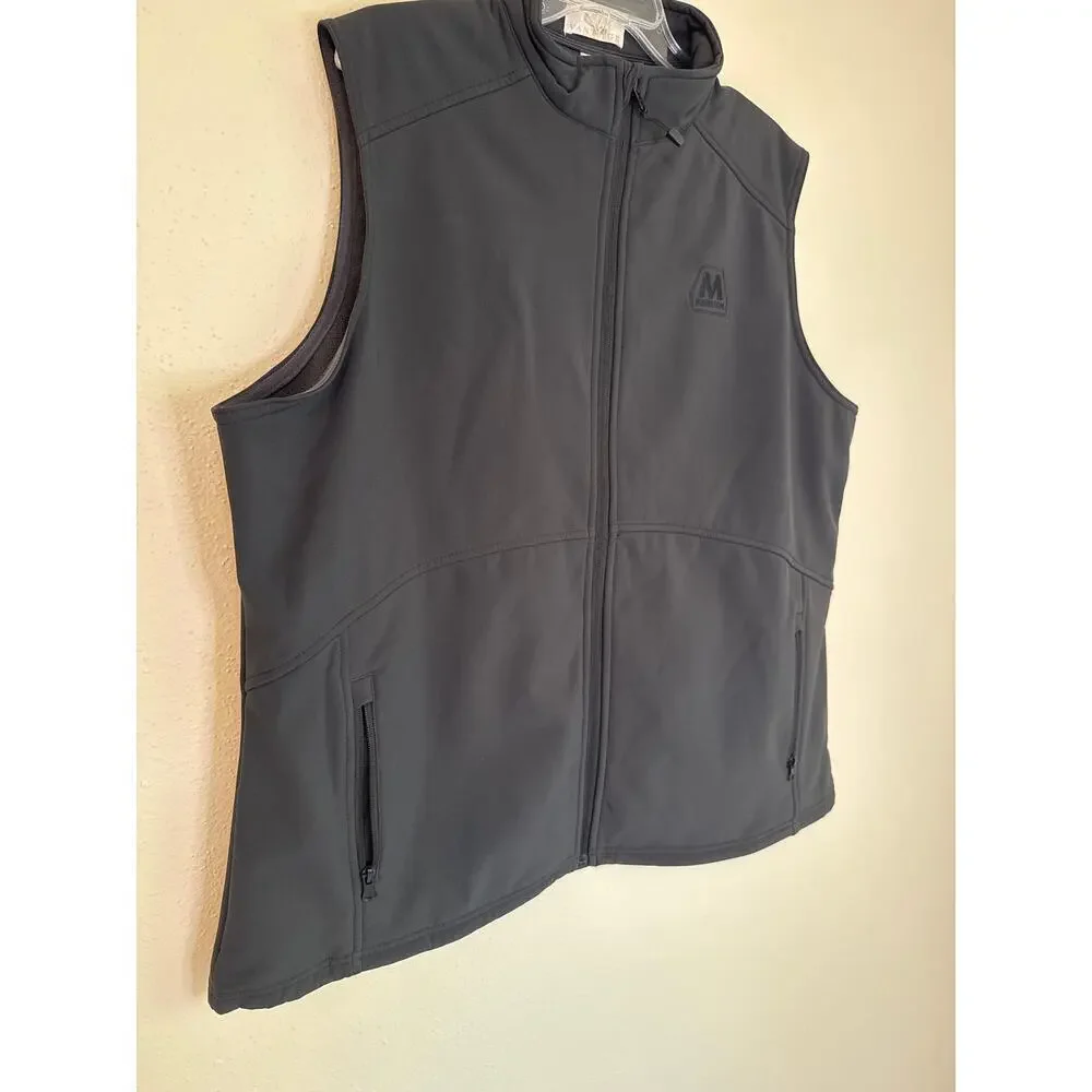 Vantage Men’s Softshell Fleece Lined Vest With Pockets Black Size 2X Golf - Picture 2 of 10